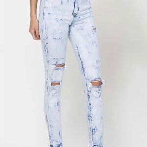 Flying Monkey Sky Blue Ripped Skinny Jeans